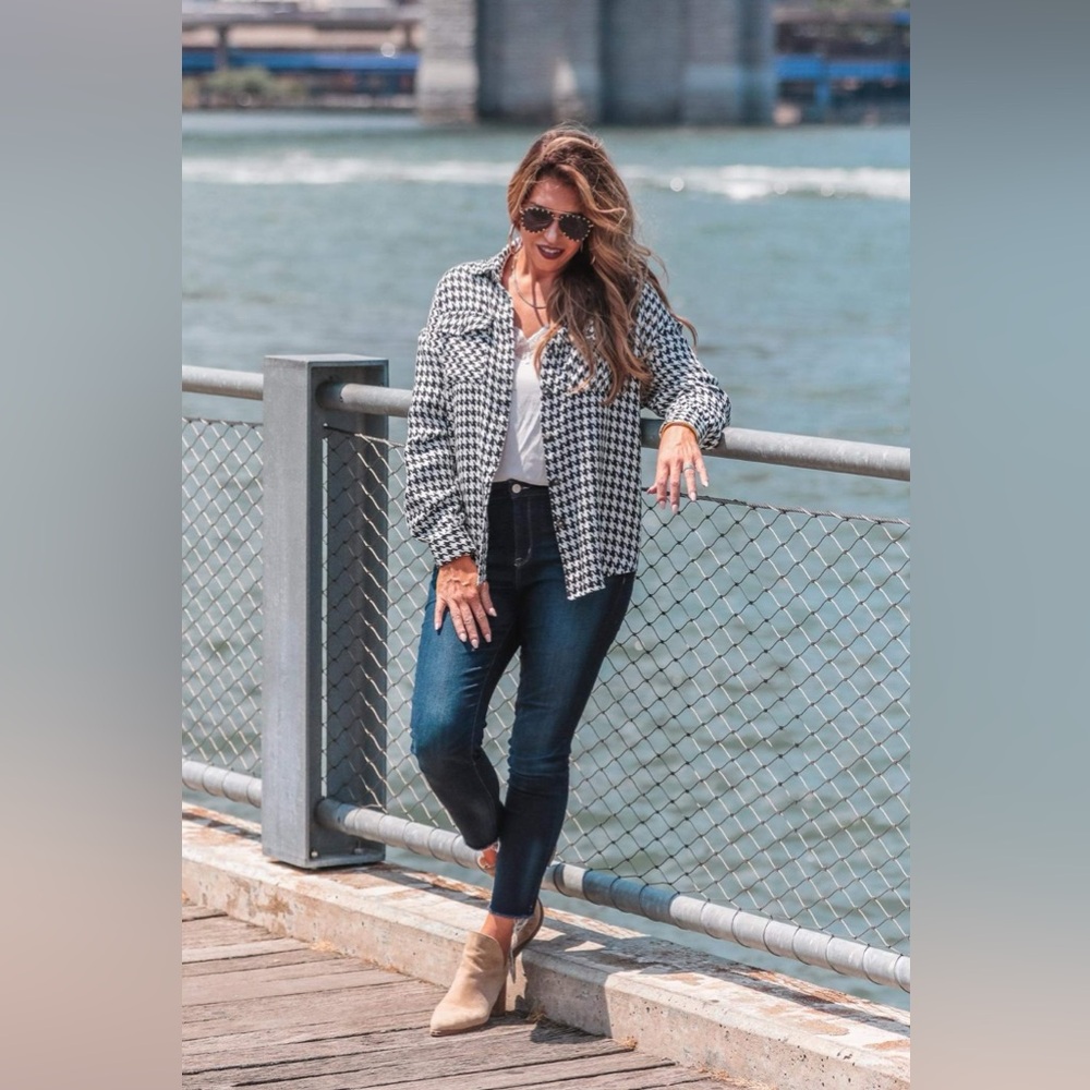 Jess Lea Sonoma Houndstooth Shacket